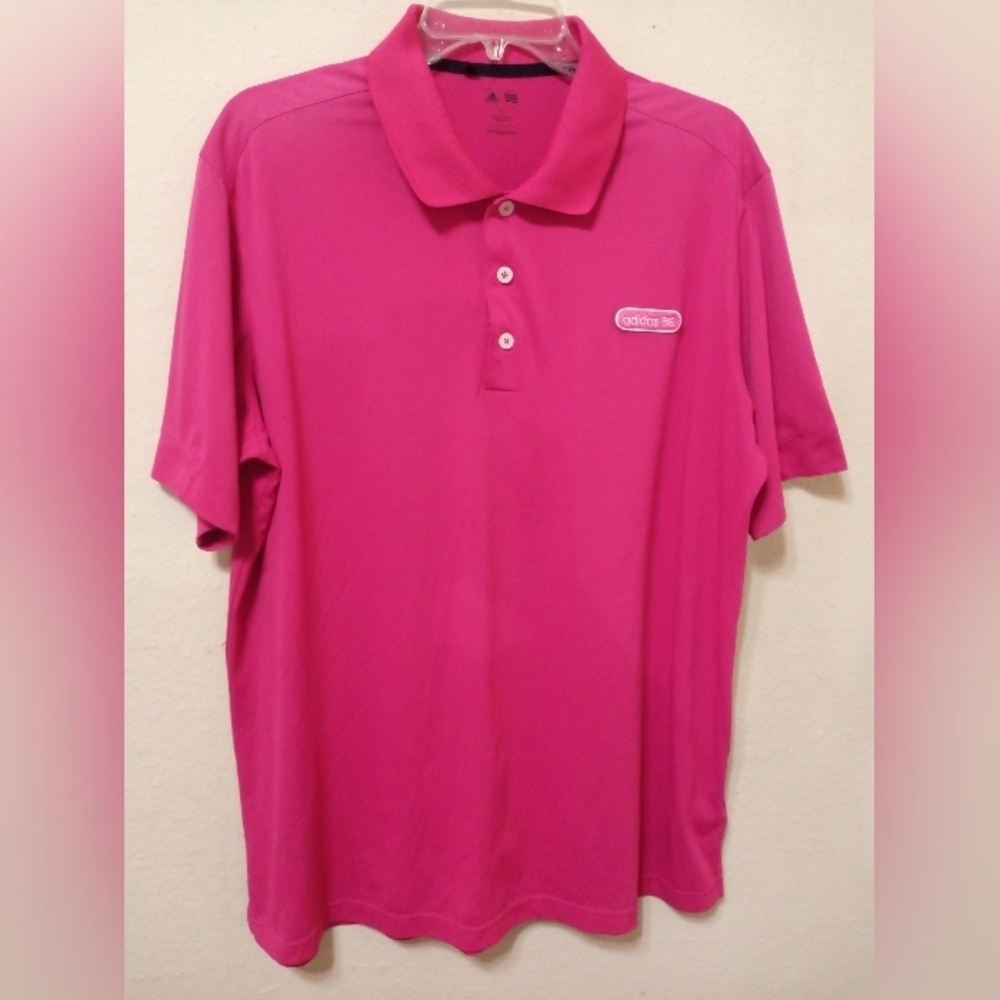 Adidas Men's Pink Polo Shirt